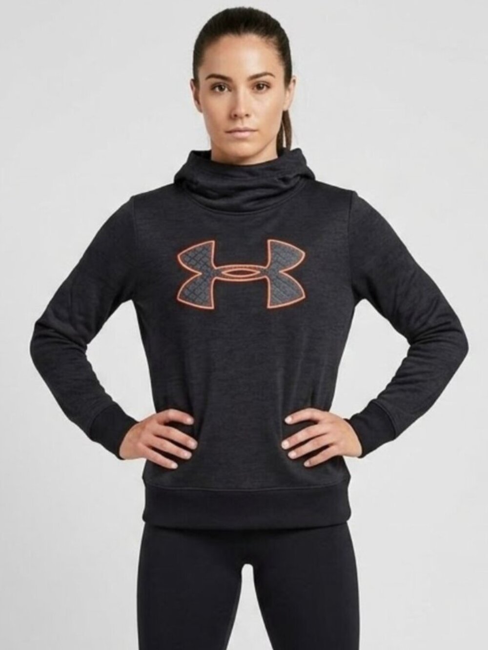 Under Armour Athleisure Women's Cowl Neck Hoodie Black Heathered Small